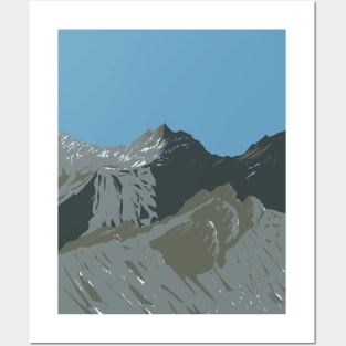 Black Cuillin on Cuillin Ridge in the Isle of Skye in Scotland WPA Art Deco Poster Posters and Art